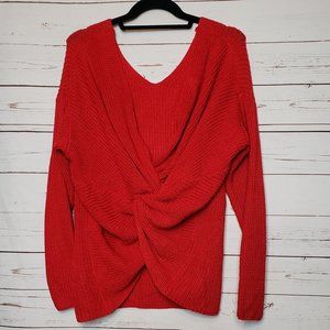 PPLA Ribbed Rio Knit Twist Back Sweater